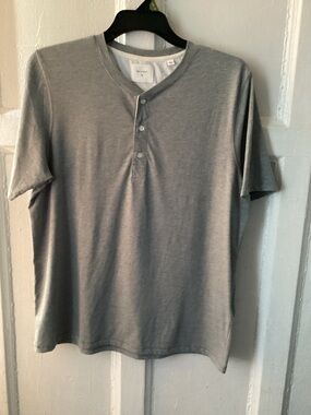 Billy Reid Gray Short-Sleeve Henley